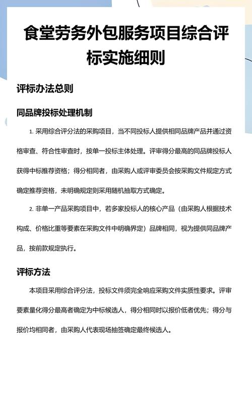 食堂劳务外包服务项目综合评标实施细则